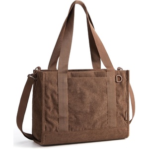 image:imageBAGSMART Corduroy Tote Bag for Women Small Travel Work 14 Laptop Handbag  Fits 14 Laptop amp 40oz Tumbler Soft Vintage Corduroy Crossbody Bag For Teacher Nurse Daily Use amp Flight Travel Hand WashMocha Brown
