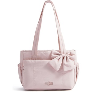 image:imageBAGSMART Crush Bow Tote Bag for Women Puffer Travel Work Yoga Laptop Bag  Large Bow Tote Fits 40oz Tumbler 156 Laptop Yoga Mat Sleeve Waterproof Pocket Travel Work Swim Gym Mom Shoulder HandbagBaby Pink