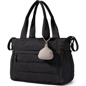 image:imageBAGSMART Diaper Bag Tote Hospital Bag for Labor Delivery Puffy Maternity Travel Diaper Tote Baby Bag with Pacifier CaseBlack