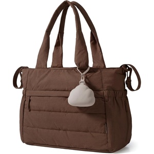 image:imageBAGSMART Diaper Bag Tote Hospital Bag for Labor Delivery Puffy Maternity Travel Diaper Tote Baby Bag with Pacifier CaseCoffee