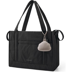 image:imageBAGSMART Diaper Bag Tote Puffer Hospital Bag for Labor Delivery with Pacifier Case Lightweight Baby Bag for Travel WorkBlack