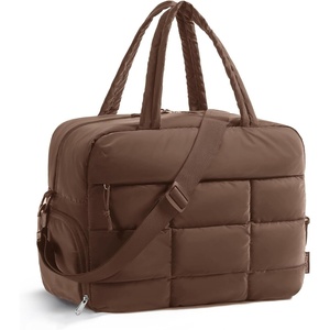 image:imageBAGSMART Gym Bag for Women Carry on Travel Duffel Bag Waterresistant Weekender with Shoe Compartment for Gym Travel Work Desert MediumChocolate