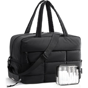 image:imageBAGSMART Gym Bag for Women Carry on Travel Duffel Bag Waterresistant Weekender with Shoe Compartment for Gym Travel Work Desert MediumClassic