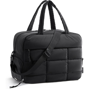 image:imageBAGSMART Gym Bag for Women Carry on Travel Duffel Bag Waterresistant Weekender with Shoe Compartment for Gym Travel Work Desert MediumMBlack