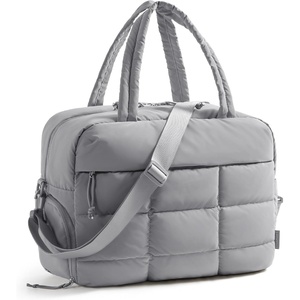 image:imageBAGSMART Gym Bag for Women Carry on Travel Duffel Bag Waterresistant Weekender with Shoe Compartment for Gym Travel Work Desert MediumMGrey