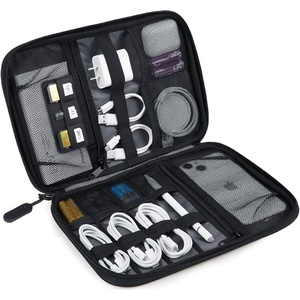 image:imageBAGSMART Large Electronics Travel Organizer Case Tech Accessories Cord Storage Bag for Phone Power Bank SD Card Cables BlackBlack