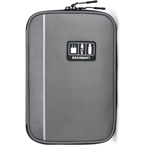 image:imageBAGSMART Large Electronics Travel Organizer Case Tech Accessories Cord Storage Bag for Phone Power Bank SD Card Cables BlackGrey