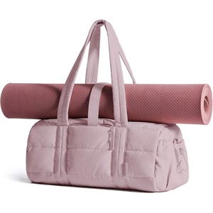 image:imageBAGSMART Reiki Gym Bag for Women Puffy Yoga Mat Travel Weekender Duffle Bag  LintResistant Lining WetDry Pocket amp AntiSlip Mat Loop UltraLight Roomy for Workout Gear Water Bottle Travel Sports15LLight Purple