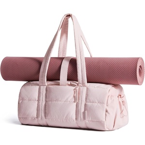 image:imageBAGSMART Reiki Gym Bag for Women Puffy Yoga Mat Travel Weekender Duffle Bag  LintResistant Lining WetDry Pocket amp AntiSlip Mat Loop UltraLight Roomy for Workout Gear Water Bottle Travel Sports15LCandy Pink