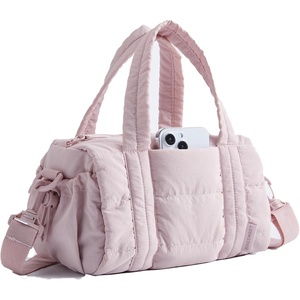 image:imageBAGSMART Reiki Gym Bag for Women Puffy Yoga Mat Travel Weekender Duffle Bag  LintResistant Lining WetDry Pocket amp AntiSlip Mat Loop UltraLight Roomy for Workout Gear Water Bottle Travel Sports5LBaby Pink