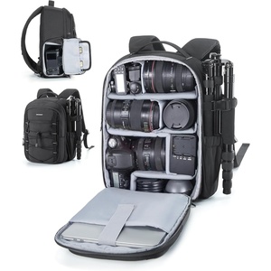 image:imageBAGSMART Small Camera Backpack DSLR SLR Small Camera Bag Fits 13 Inch Laptop Camera Backpack with Rain Cover amp Tripod HolderBlack