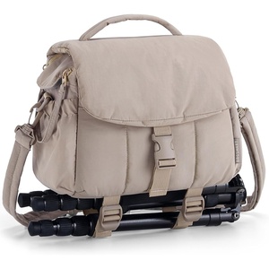 image:imageBAGSMART Small Camera Bag DSLR Camera Case for Camera Lens amp Accessories UltraLight Compact Crossbody Camcorder Bags with Rain CoverTripod Straps CamelCamel