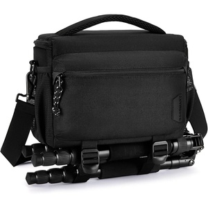 image:imageBAGSMART Small Camera Sling Bag for Photographers Compact Camera Shoulder Bags for DSLRSLRMirrorless Cameras Waterproof Crossbody Camera Case with Tripod Holder Black01Black