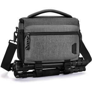 image:imageBAGSMART Small Camera Sling Bag for Photographers Compact Camera Shoulder Bags for DSLRSLRMirrorless Cameras Waterproof Crossbody Camera Case with Tripod Holder Black02Grey