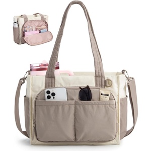 image:imageBAGSMART Small Tote Bag for Women 13 Laptop Canvas Work Bag with Zipper  30oz40oz Tumble amp 11 Pockets Travel Tote TeachersNurses Lightweight Canvas or WaterResistant Puffer Taslon Crossbody Bag12l Small Latte Brown