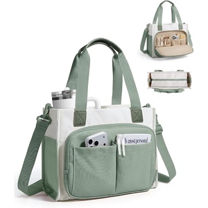 image:imageBAGSMART Small Tote Bag for Women 13 Laptop Canvas Work Bag with Zipper  30oz40oz Tumble amp 11 Pockets Travel Tote TeachersNurses Lightweight Canvas or WaterResistant Puffer Taslon Crossbody BagSmall Green