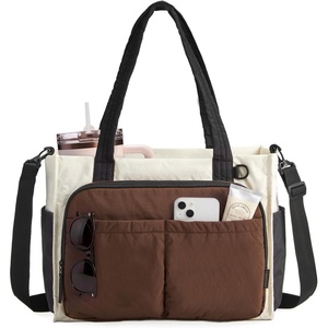 image:imageBAGSMART Small Tote Bag for Women 13 Laptop Canvas Work Bag with Zipper  30oz40oz Tumble amp 11 Pockets Travel Tote TeachersNurses Lightweight Canvas or WaterResistant Puffer Taslon Crossbody BagLarge Mocha Brown