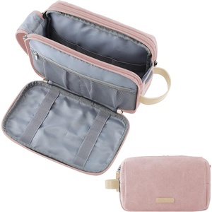image:imageBAGSMART Toiletry Bag for Men Canvas Travel Toiletry Organizer Dopp Kit Waterresistant Shaving Bag for Toiletries AccessoriesBlackMediumPink