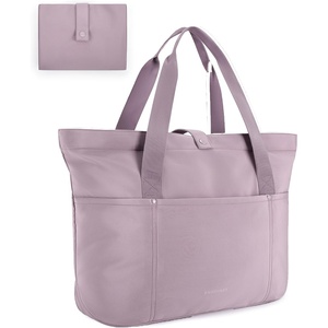 image:imageBAGSMART Tote Bag for Women Foldable Tote Bag With Zipper Travel Shoulder Bag Handbag for WorkPurple