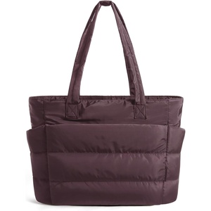 image:imageBAGSMART Tote Bag for Women Lightweight Puffy Tote Bag with Compartments Shoulder Bag Handbag for Travel Work Gym  LightweightBlack Purple