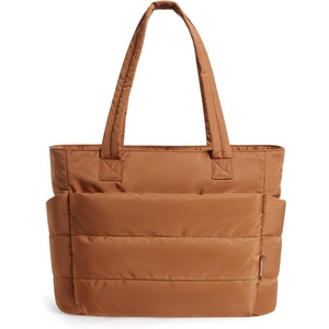 image:imageBAGSMART Tote Bag for Women Lightweight Puffy Tote Bag with Compartments Shoulder Bag Handbag for Travel Work Gym  LightweightBrown