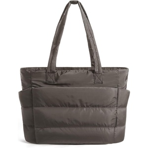image:imageBAGSMART Tote Bag for Women Lightweight Puffy Tote Bag with Compartments Shoulder Bag Handbag for Travel Work Gym  LightweightCharcoal Gray