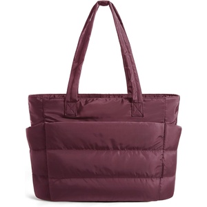image:imageBAGSMART Tote Bag for Women Lightweight Puffy Tote Bag with Compartments Shoulder Bag Handbag for Travel Work Gym  LightweightCherry Red
