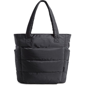 image:imageBAGSMART Tote Bag for Women Lightweight Puffy Tote Bag with Compartments Shoulder Bag Handbag for Travel Work Gym  LightweightDark Black