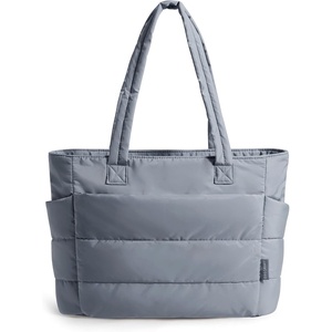 image:imageBAGSMART Tote Bag for Women Lightweight Puffy Tote Bag with Compartments Shoulder Bag Handbag for Travel Work Gym  LightweightDark Grey