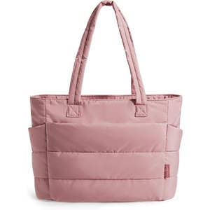 image:imageBAGSMART Tote Bag for Women Lightweight Puffy Tote Bag with Compartments Shoulder Bag Handbag for Travel Work Gym  LightweightDark Pink