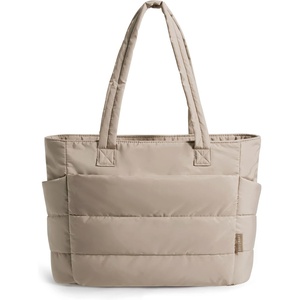 image:imageBAGSMART Tote Bag for Women Lightweight Puffy Tote Bag with Compartments Shoulder Bag Handbag for Travel Work Gym  LightweightGrayish Brown