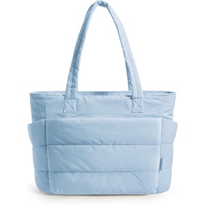 image:imageBAGSMART Tote Bag for Women Lightweight Puffy Tote Bag with Compartments Shoulder Bag Handbag for Travel Work Gym  LightweightHorizon Blue