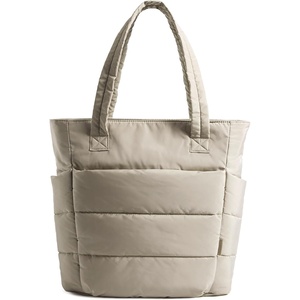 image:imageBAGSMART Tote Bag for Women Lightweight Puffy Tote Bag with Compartments Shoulder Bag Handbag for Travel Work Gym  LightweightLight Tan