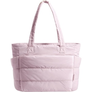 image:imageBAGSMART Tote Bag for Women Lightweight Puffy Tote Bag with Compartments Shoulder Bag Handbag for Travel Work Gym  LightweightPink
