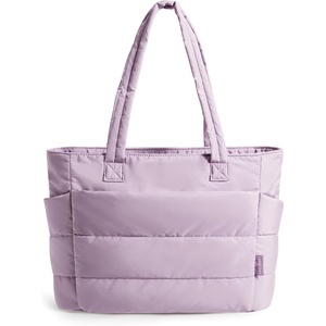 image:imageBAGSMART Tote Bag for Women Lightweight Puffy Tote Bag with Compartments Shoulder Bag Handbag for Travel Work Gym  LightweightPinkishpurple