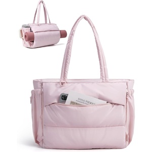 image:imageBAGSMART Yoga Pilates Tote Bag for Women with Knotted Handle Gym Bag  23L lightweight amp waterproof shoulder sling bag gym bag with yoga mat holder for 156 Laptop ideal for work travelBlush