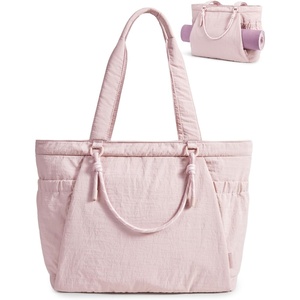 image:imageBAGSMART Yoga Pilates Tote Bag for Women with Knotted Handle Gym Bag  23L lightweight amp waterproof shoulder sling bag gym bag with yoga mat holder for 156 Laptop ideal for work travelBaby Pink