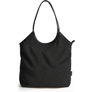 image:imageBAGSMRT Corduroy Tote Bag for Women Beach Bag with Zipper Casual Shoulder Bag Lightweight Travel Tote Hobo Handbag  PU Leather HandlesBlack