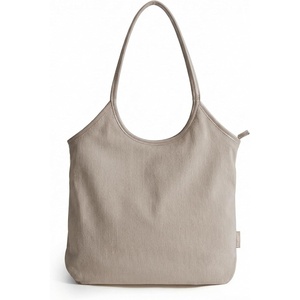 image:imageBAGSMRT Corduroy Tote Bag for Women Beach Bag with Zipper Casual Shoulder Bag Lightweight Travel Tote Hobo Handbag  PU Leather HandlesBrown