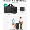 image:imageBAGSAMRT 60L Foldable Duffle Bag for Travel Large Travel Duffel Bag for Men 4 in 1 Travel Backpack Carry on Weekender Bag BlackBlack