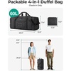 image:imageBAGSAMRT 60L Foldable Duffle Bag for Travel Large Travel Duffel Bag for Men 4 in 1 Travel Backpack Carry on Weekender Bag BlackDark Gray