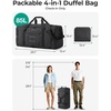 image:imageBAGSAMRT 60L Foldable Duffle Bag for Travel Large Travel Duffel Bag for Men 4 in 1 Travel Backpack Carry on Weekender Bag BlackLight Brown