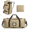 image:imageBAGSAMRT 60L Foldable Duffle Bag for Travel Large Travel Duffel Bag for Men 4 in 1 Travel Backpack Carry on Weekender Bag BlackLight Brown