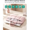 image:imageBAGSMART 1314 Inch Laptop Sleeve with Handle and Accessory Pocket for Work  Quilted Laptop Bag for Women with Shoulder Strap Compatible with M5 MacBook Air 13Pro 14 HP Dell Lenovo ASUS for TripBrown