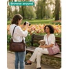 image:imageBAGSMART 2 in 1 Puffy Camera Sling Bag for Photographer Everyday Shoulder Crossbody Bag with Pockets Digital Camera Case for DSLRMirrorless Light BeigeBlack