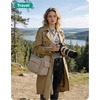 image:imageBAGSMART 2 in 1 Puffy Camera Sling Bag for Photographer Everyday Shoulder Crossbody Bag with Pockets Digital Camera Case for DSLRMirrorless Light BeigeBrown