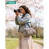 image:imageBAGSMART 2 in 1 Puffy Camera Sling Bag for Photographer Everyday Shoulder Crossbody Bag with Pockets Digital Camera Case for DSLRMirrorless Light BeigeBrown