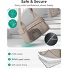 image:imageBAGSMART 2 in 1 Puffy Camera Sling Bag for Photographer Everyday Shoulder Crossbody Bag with Pockets Digital Camera Case for DSLRMirrorless Light BeigeBlack