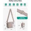 image:imageBAGSMART 2Pc Set Small Crossbody Bags for Women Puffer Shoulder Hobo Purse  Small Hobo Bag with Detachable Cute Earbuds Pouch WaterResistant Quilted Nylon Fabric Daily Casual Travel Work Errands02latte Brown