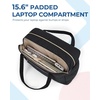 image:imageBAGSMART 31L Womens Quilted Weekender Duffle Bag with Laptop Compartment and Shoe BagBlack